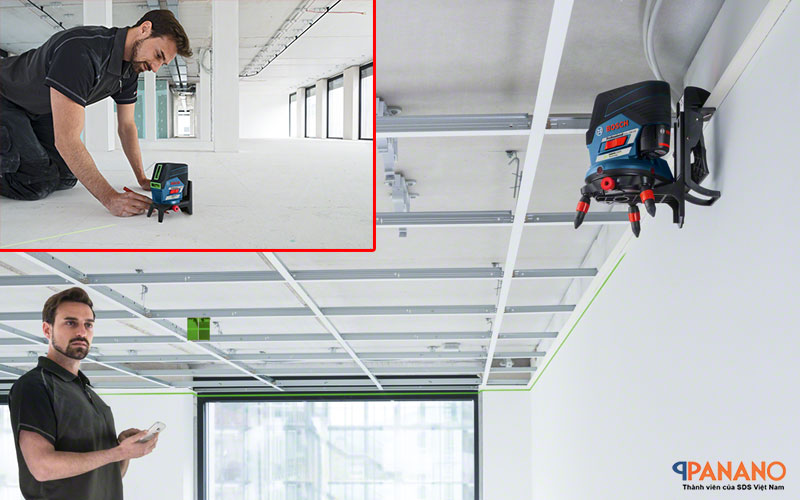 máy cân mực tia laser Bosch GCL 2-50 CG tia xanh thiết kế thông minh
