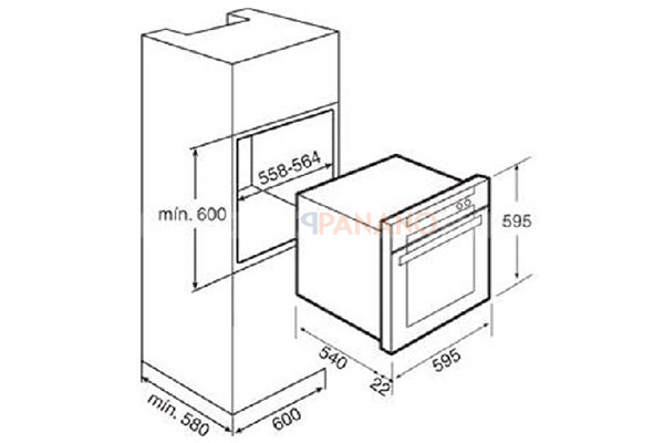 kích thước lò nướng Chefs EH-BO1107S 