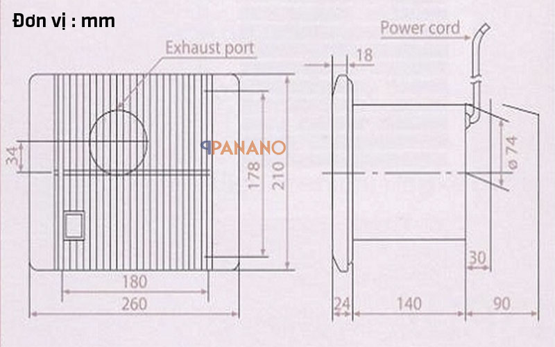  Quạt thông gió KDK 10BAQ1 chính hãng