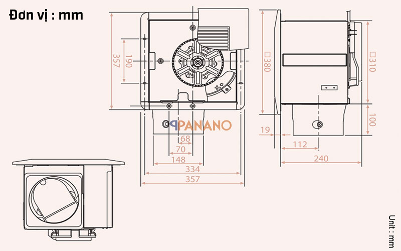 Thông số quạt hút âm trần KDK 32CDH