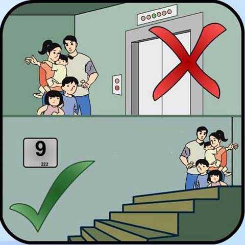 Hãy sử dụng cầu thang bộ để di chuyển