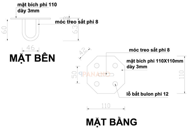 cấu tạo móc treo trần bê tông