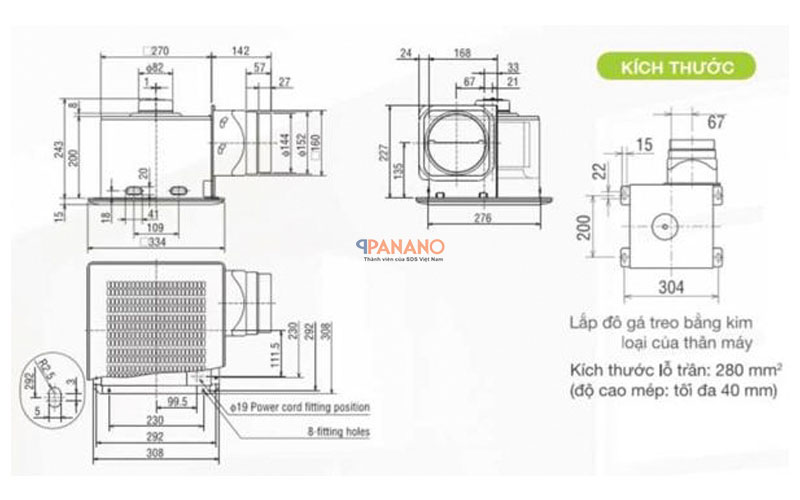 th0ng s0 quạt âm trần VD-18Z4T5