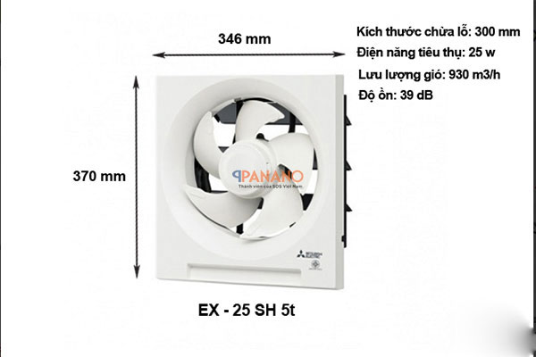 Quạt thông gió ốp tường EX-25SH5T