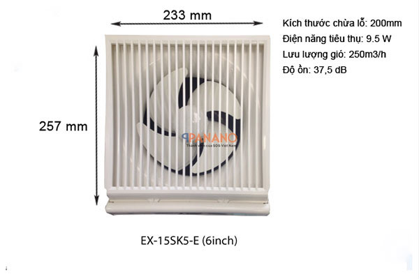 quạt thông gió ốp tường EX-15SK5-E