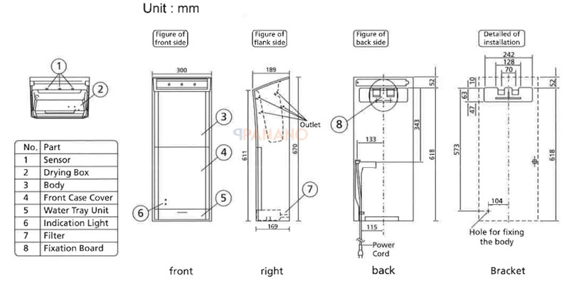 Thông số máy sấy tay KDK T10TA