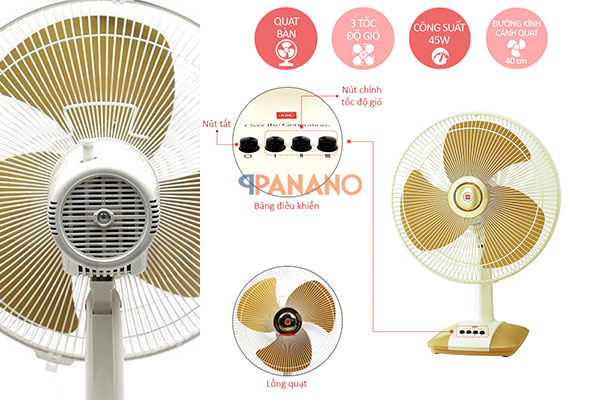  Quạt bàn KDK A40B đạt tiêu chuẩn an toàn IEC