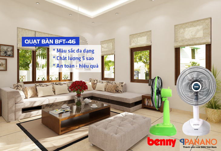 Quạt bàn BFT-46 sử dụng nhiều trong hộ gia đình 
