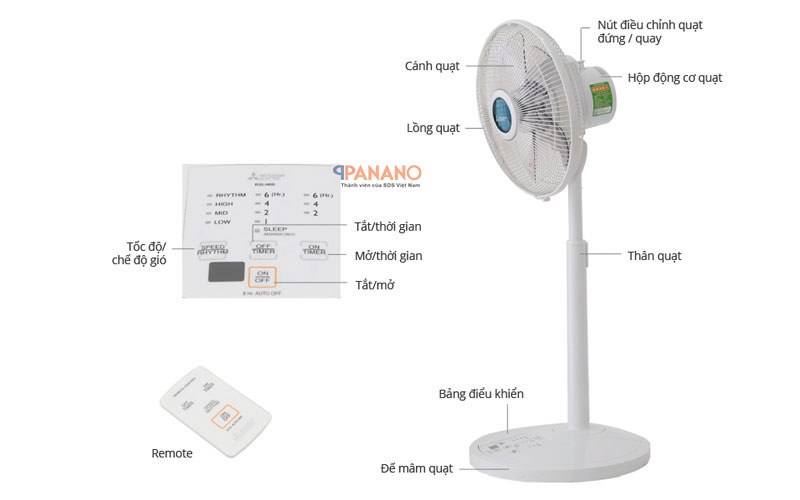 Quạt lửng Mitsubishi R30-HRT