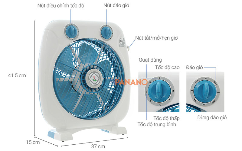 Quạt Asia F12004 tích hợp nhiều chức năng đa dạng, hiện đại