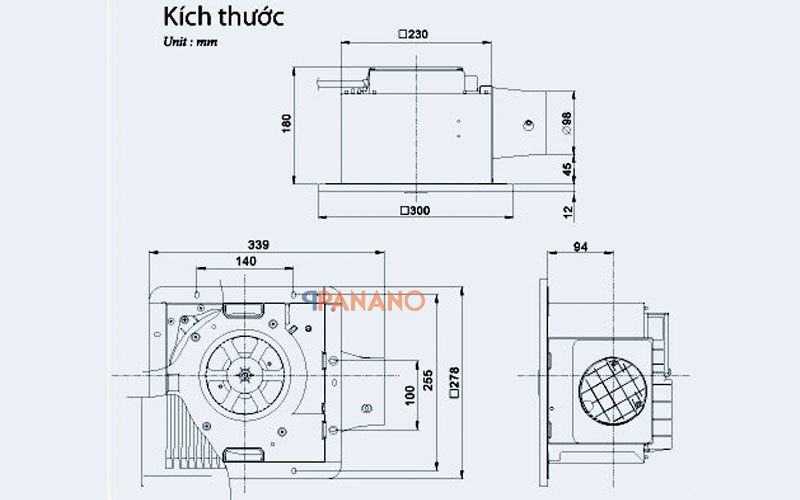 Thông số quạt thông gió KDK 24JRB