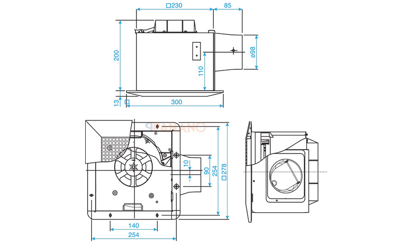 Thông số quạt hút âm trần Panasonic FV-24CU7