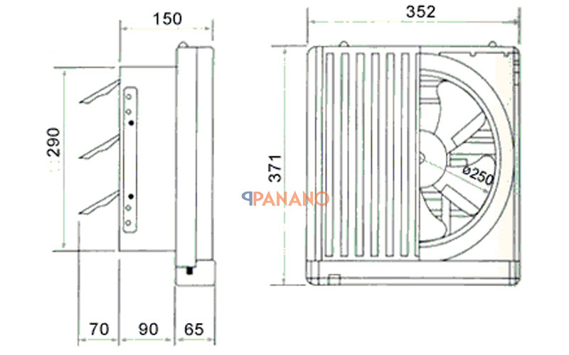 Thông số và giá quạt thông gió KDK 25AUFA gắn cho nhà bếp