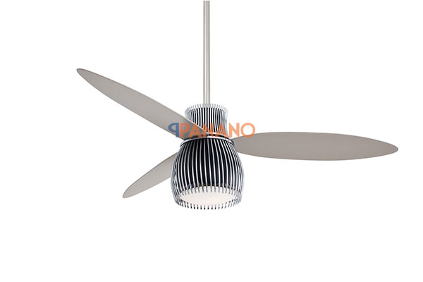 Quạt trần đèn trang trí Minka Aire Uchiwa F824-BK/CH