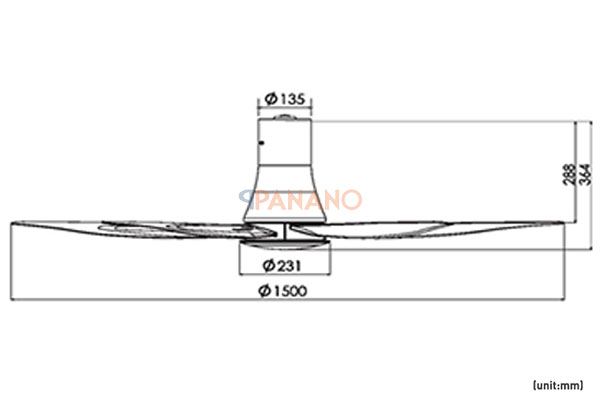 Kích thước quạt trần Panasonic F-56PXG