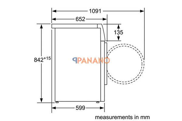   Chi tiết thông số máy sấy quần áo WTB86201SG