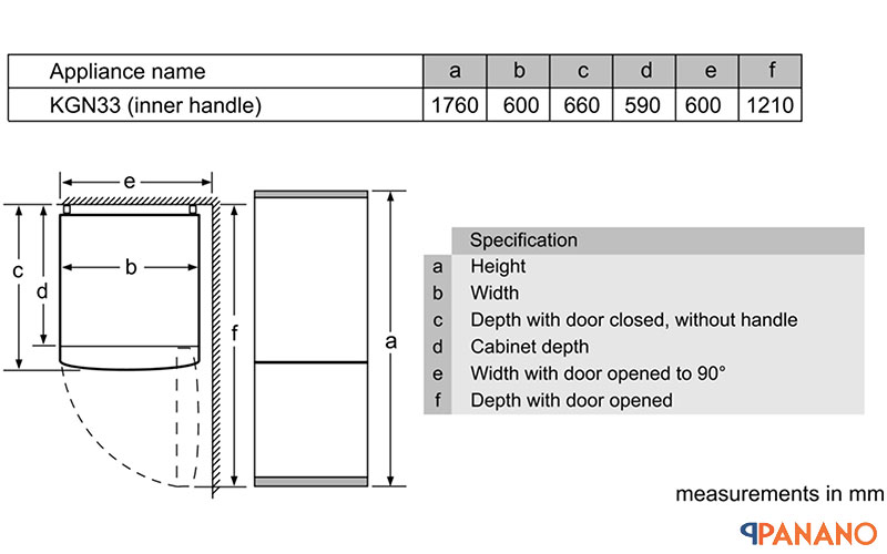 Thông số chi tiết tủ lạnh KGN33NL20G